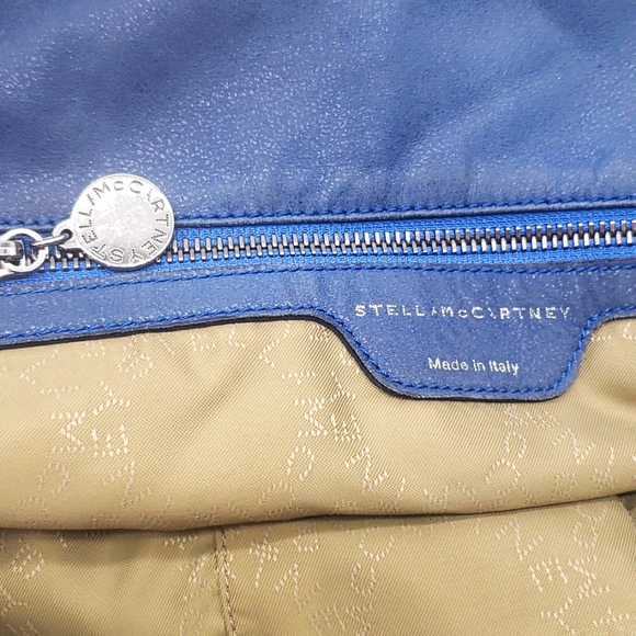 STELLA MCCARTNEY LEATHER USED BAG SIZE 17X17 COLOR BLUE 100% AUTHENTIC - Picture 10 of 11